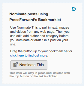 Screenshot of the Nominate This bookmarklet as it appears in All Content